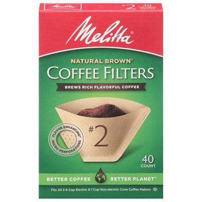 Melitta Coffee Filters Cone Natural Brown No. 2 - 40 Count
