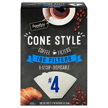 Signature SELECT Coffee Filters Cone Style No. 4 8-12 Cup - 100 Count - Image 3
