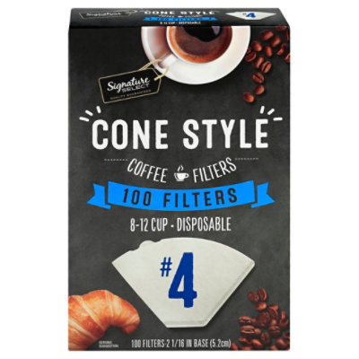 Signature SELECT Coffee Filters Cone Style No. 4 8-12 Cup - 100 Count - Image 4