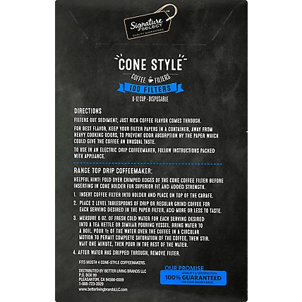 Signature SELECT Coffee Filters Cone Style No. 4 8-12 Cup - 100 Count - Image 4