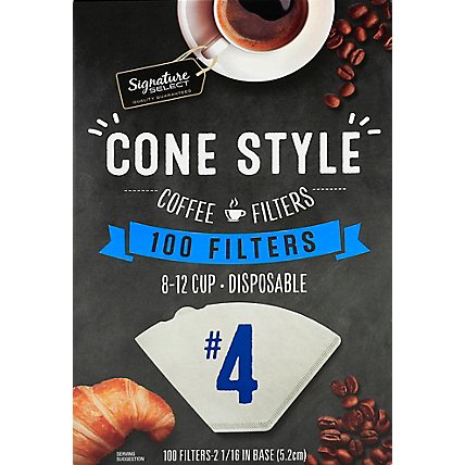 Signature SELECT Coffee Filters Cone Style No. 4 8-12 Cup - 100 Count - Image 2