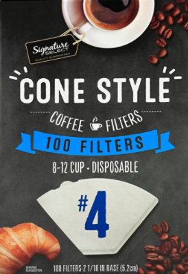 Signature SELECT Coffee Filters Cone Style No. 4 8-12 Cup - 100 Count - Image 2