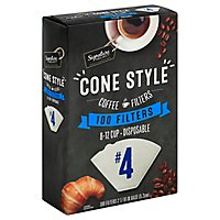 Signature SELECT Coffee Filters Cone Style No. 4 8-12 Cup - 100 Count - Image 1