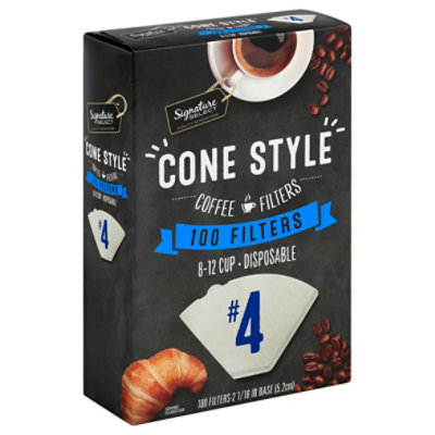 Signature SELECT Coffee Filters Cone Style No. 4 8-12 Cup - 100 Count - Image 1