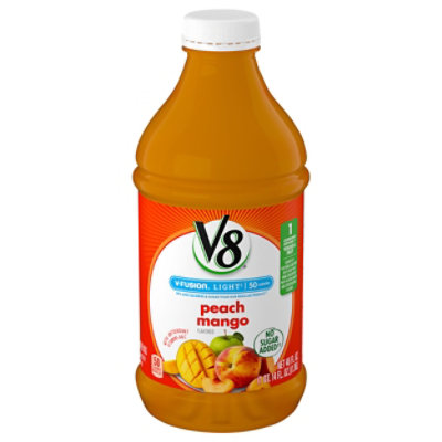 V8 V-Fusion Vegetable & Fruit Juice Beverage Light Peach Mango - 46 Fl. Oz. - Image 1