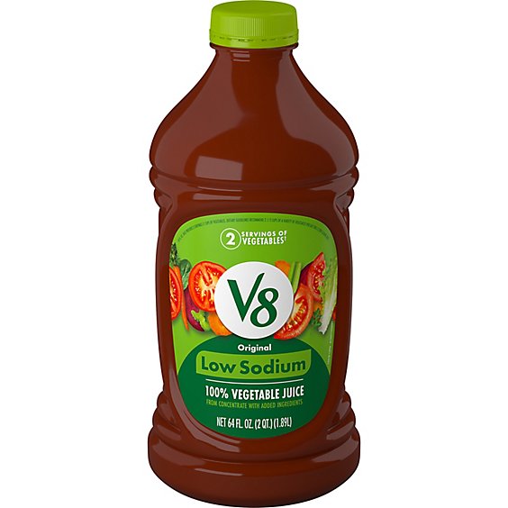 V8 Low Sodium 100% Vegetable Juice - 64 Fl Oz
