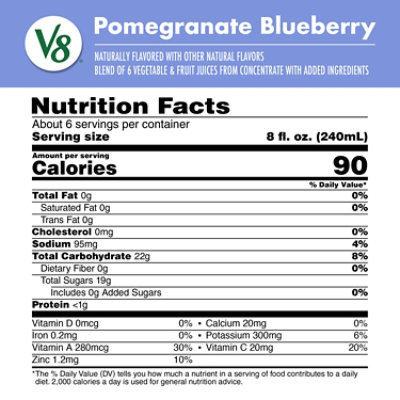 V8 Pomegranate Blueberry 100% Fruit and Vegetable Juice - 46 Fl. Oz. - Image 4