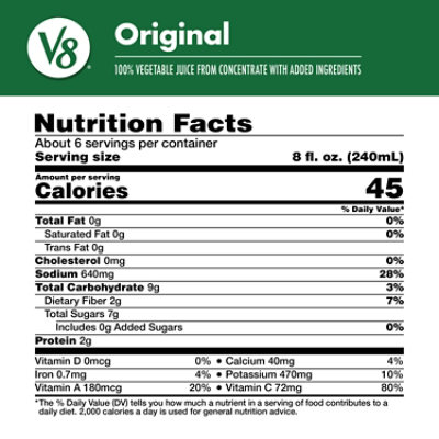 V8 Original 100% Vegetable Juice - 46 Fl. Oz. - Image 4