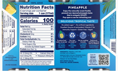 Dole Juice Pineapple - 6-6 Fl. Oz. - Image 7