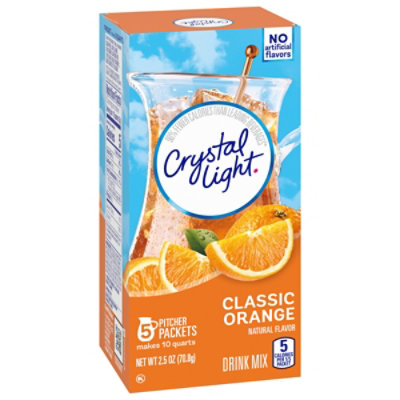 Crystal Light Classic Orange Naturally Flavored Powdered Drink Mix with Caffeine - 5 Count - Image 2