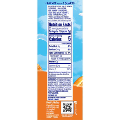 Crystal Light Classic Orange Naturally Flavored Powdered Drink Mix with Caffeine - 5 Count - Image 4