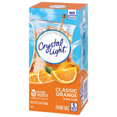 Crystal Light Classic Orange Naturally Flavored Powdered Drink Mix with Caffeine - 5 Count - Image 3