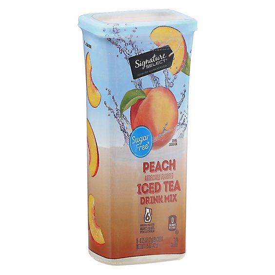 Signature SELECT Drink Mix Sugar Free Peach Iced Tea - 6-0.25 Oz