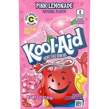 Kool-Aid Unsweetened Pink Lemonade Naturally Flavored Powdered Soft Drink Mix Packet - 0.23 Oz - Image 5