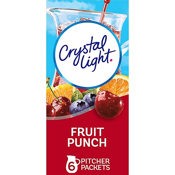 Crystal Light Fruit Punch Artificially Flavored Powdered Drink Mix Pitcher Packets - 6 Count