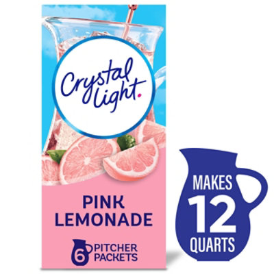 Crystal Light Pink Lemonade Naturally Flavored Powdered Drink Mix Pitcher Packets - 6 Count - Image 1