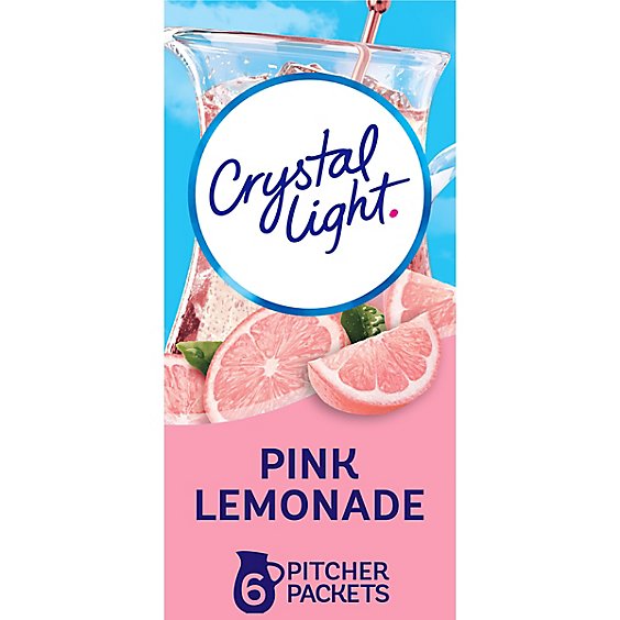 Crystal Light Pink Lemonade Naturally Flavored Powdered Drink Mix Pitcher Packets - 6 Count