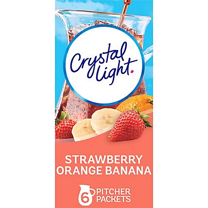 Crystal Light Drink Mix Pitcher Packs Strawberry Orange Banana Tub 6 Count - 2.4 Oz - Image 1