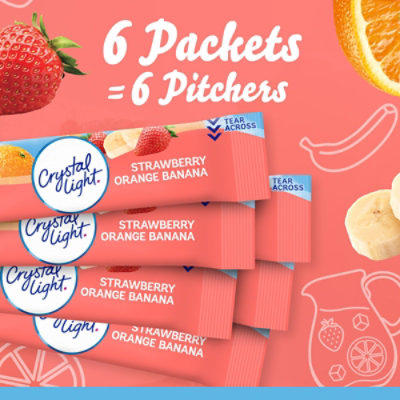 Crystal Light Strawberry Orange Banana Powdered Drink Mix  Pitcher Packets - 6 Count - Image 7