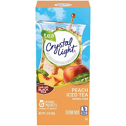 Crystal Light Peach Iced Tea Artificially Flavored Powdered Drink Mix Pitcher Packets - 6 Count - Image 5