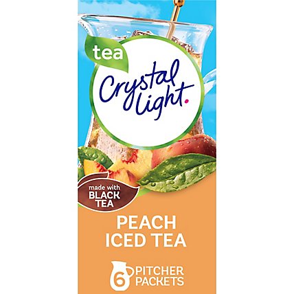 Crystal Light Peach Iced Tea Artificially Flavored Powdered Drink Mix Pitcher Packets - 6 Count - Image 1