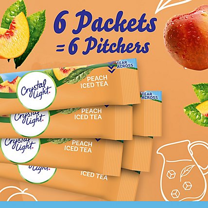 Crystal Light Peach Iced Tea Artificially Flavored Powdered Drink Mix Pitcher Packets - 6 Count - Image 6