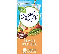 Crystal Light Peach Iced Tea Artificially Flavored Powdered Drink Mix Pitcher Packets - 6 Count