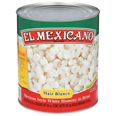 El Mexicano Hominy White Can - 108 Oz - Image 3