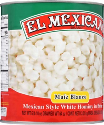 El Mexicano Hominy White Can - 108 Oz - Image 6