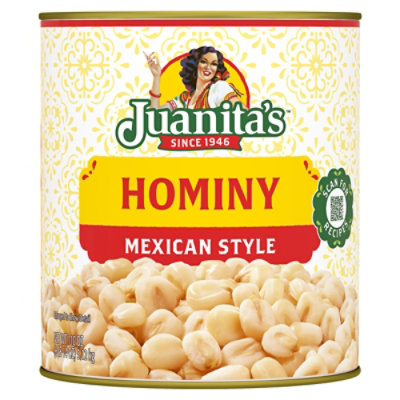 Juanitas Foods Hominy Mexican Style Can - 110 Oz