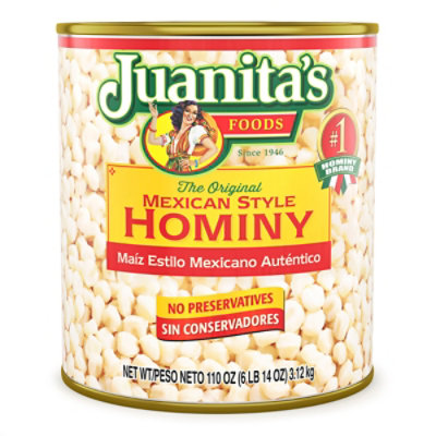 Juanitas Foods Hominy Mexican Style Can - 110 Oz - Image 1