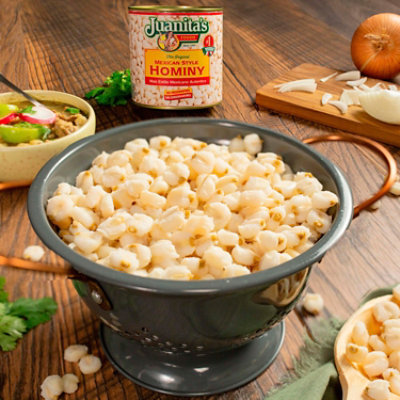 Juanitas Foods Hominy Mexican Style Can - 110 Oz - Image 3