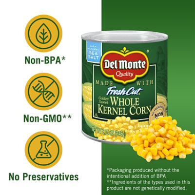 Del Monte Fresh Cut Corn Whole Kernel Golden Sweet with Natural Sea Salt - 8.75 Oz - Image 2