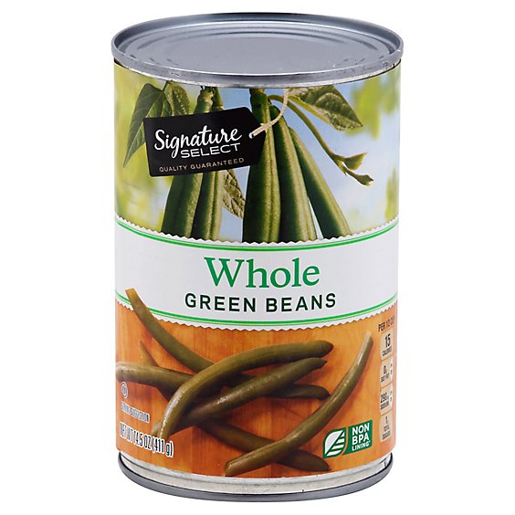 Signature SELECT Beans Green Whole Can - 14.5 Oz