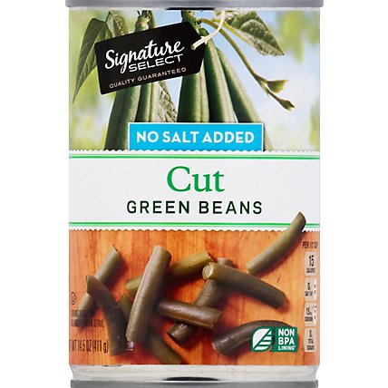 Signature SELECT Beans Green Cut No Salt Added - 14.5 Oz - Image 2