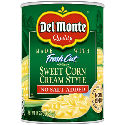 Del Monte Corn Cream Style Golden Sweet No Salt Added - 14.75 Oz - Image 1