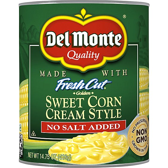 Del Monte Corn Cream Style Golden Sweet No Salt Added - 14.75 Oz