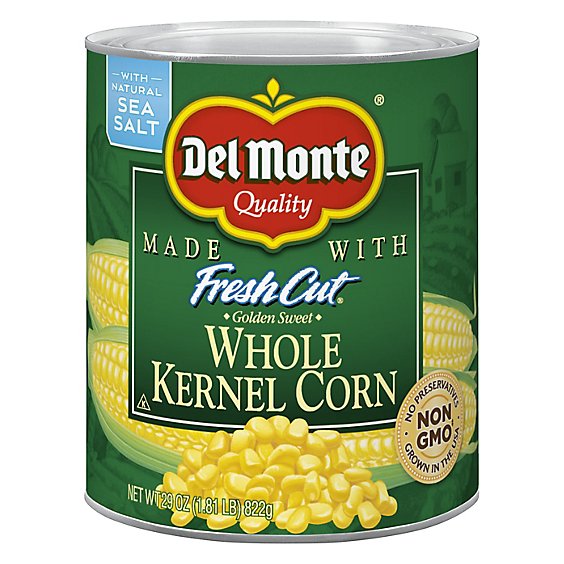 Del Monte Corn Whole Kernel Golden Sweet with Natural Sea Salt - 29 Oz