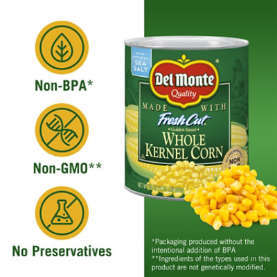 Del Monte Corn Whole Kernel Golden Sweet with Natural Sea Salt - 29 Oz - Image 2