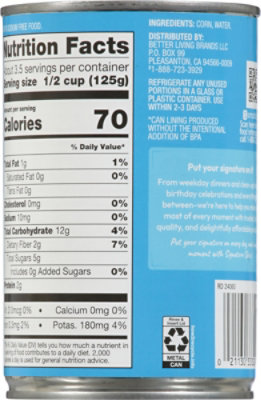 Signature SELECT Corn Whole Kernel Golden Sweet Not Salt Added Can - 15.25 Oz - Image 5