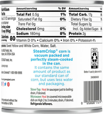 Green Giant SteamCrisp Corn Whole Kernel Super Sweet Yellow & White - 11 Oz - Image 6
