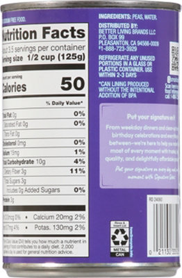 Signature SELECT Peas Sweet No Salt Added Can - 15 Oz - Image 5