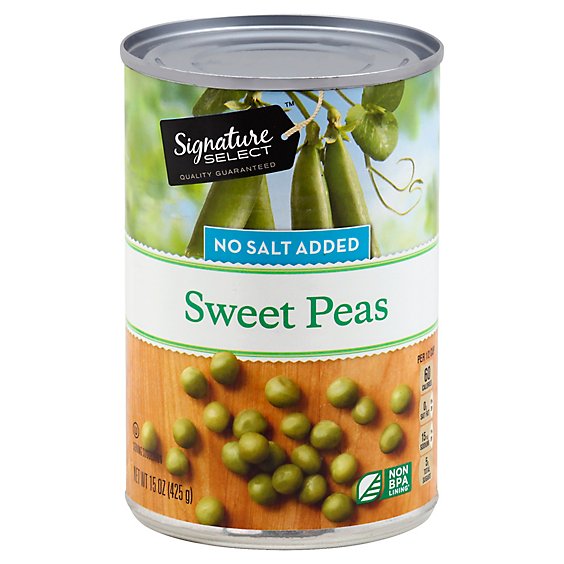 Signature SELECT Peas Sweet No Salt Added Can - 15 Oz