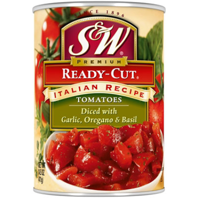 S&W Tomatoes Diced Premium Ready-Cut Italian Recipe - 14.5 Oz - Image 1