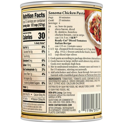 S&W Tomatoes Diced Premium Ready-Cut Italian Recipe - 14.5 Oz - Image 3