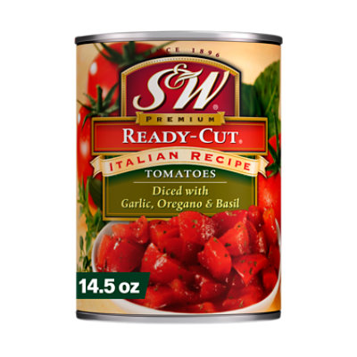 S&W Tomatoes Diced Premium Ready-Cut Italian Recipe - 14.5 Oz