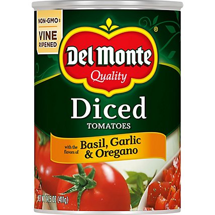 Del Monte Tomatoes Diced Basil Garlic & Oregano - 14.5 Oz - Image 2