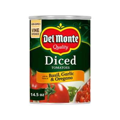 Del Monte Tomatoes Diced Basil Garlic & Oregano - 14.5 Oz - Image 1