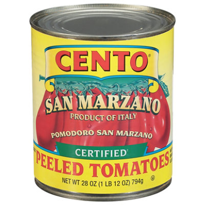 CENTO Tomatoes Peeled With Basil Leaf San Marzano - 28 Oz