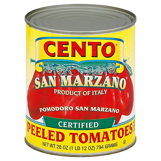 CENTO Tomatoes Peeled With Basil Leaf San Marzano - 28 Oz